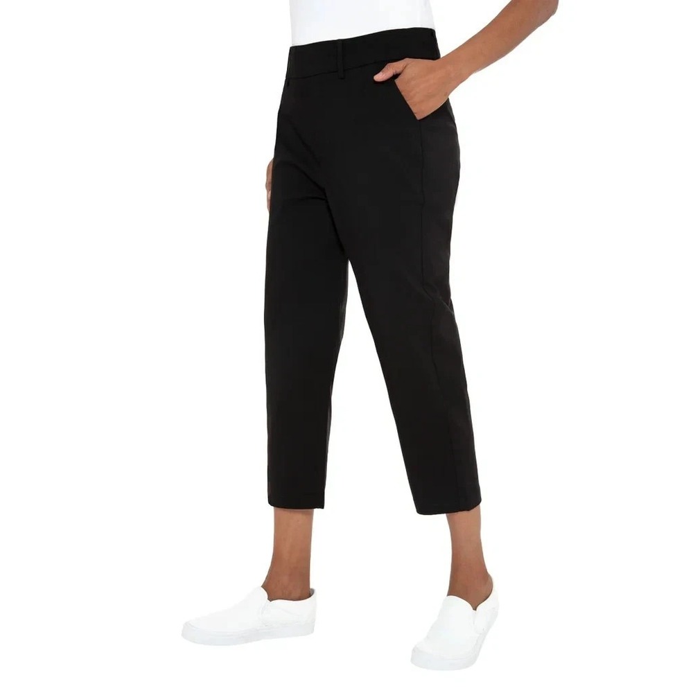 Mario Serrani Womens Pull-On Capri Pant Black Stretch Straight Leg XL NWOT